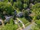 An aerial view of a white house, surrounded by lush greenery and mature trees at 1927 S Wendover Rd, Charlotte, NC 28211