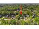 An aerial view of a beautiful tree-lined neighborhood highlighting the location of a beautiful home at 210 35Th Ne Ave, Hickory, NC 28601