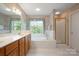 Large bathroom with a garden tub, separate shower, and -and- vanity at 210 35Th Ne Ave, Hickory, NC 28601