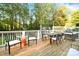 The home has a lovely outdoor deck with dining table, seating and grill at 2121 Arnold Dr, Charlotte, NC 28205