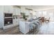 Modern kitchen with white cabinets, island with seating, and stainless steel appliances at 2124 Barrowcliffe Nw Dr, Concord, NC 28027