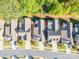 A high angle shows rooftops, sidewalks, and driveways lined with verdant trees and landscaping on a sunny day at 3012 Laney Pond Rd, Matthews, NC 28104