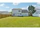 Spacious backyard featuring well-maintained lawn, privacy fence, and patio at 3335 Hawick Commons Dr, Concord, NC 28027