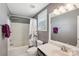 Bathroom features a shower and tub combination and classic vanity at 3335 Hawick Commons Dr, Concord, NC 28027