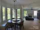 Spacious living area with hardwood floors and beautiful views of the outdoors at 5517 Mountain Point Ln, Charlotte, NC 28216