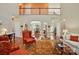 Open-concept living room features hardwood floors, and an open view of the upstairs at 6009 Glen Manor Dr, Charlotte, NC 28269