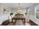 Formal dining room with seating for six, stylish decor, and natural light at 708 Brookmeade Dr, Waxhaw, NC 28173