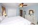 Bright bedroom with ceiling fan, white furnishings, and a large closet for optimal storage at 739 Ivy Trail Way, Fort Mill, SC 29715