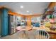 Bright, updated kitchen with stainless steel appliances, butcher block countertops, and custom tile at 821 Mark St, Belmont, NC 28012