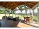 Inviting screened porch featuring comfortable seating and a dining area, perfect for relaxing at 8271 Camelia Ln, Denver, NC 28037