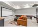 Basement with movie screen, projector and billiards table at 914 Elizabeth Ln, Matthews, NC 28105