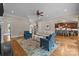 Spacious living room with hardwood floors, fireplace, and plenty of natural light at 914 Elizabeth Ln, Matthews, NC 28105