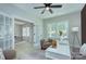 Stylish home office featuring a desk, chair, and natural light with an adjacent dining space at 1033 Harrogate Dr, Bessemer City, NC 28016
