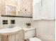 Bathroom featuring a pedestal sink, tile, and shower with curtain at 1331 Mccorkle Rd, Charlotte, NC 28214