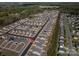 Aerial shot of neighborhood and home with an arrow designating the subject property at 1347 Mifflin Ln, Dallas, NC 28034