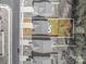 Aerial view of property with approximate lot lines shows the home's layout, landscaping, and location at 1347 Mifflin Ln, Dallas, NC 28034