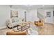 Inviting living room featuring wood floors, comfortable seating, and staircase access for a welcoming space at 143 Ross Rd, Mooresville, NC 28117