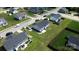 Aerial view of a neighborhood with houses featuring dark roofs and green lawns in a suburban community at 15 Wright St, Rock Hill, SC 29730