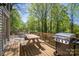 Outdoor back deck featuring a grill and picnic table at 1680 Ne 17Th Avenue Ct, Hickory, NC 28601