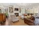 Bright living room with fireplace, built-in shelving, and comfortable seating at 1921 Brandon Cir, Charlotte, NC 28211