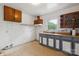 Functional kitchen with retro cabinets, a double sink, and a window at 2106 A Ave, Charlotte, NC 28216