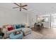 Open-concept living room with view into the dining area and kitchen at 2638 Dilworth Heights Ln, Charlotte, NC 28209