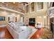 Open-concept living room with hardwood floors and a view of the second story loft at 3301 Mcpherson St, Waxhaw, NC 28173