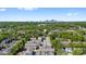 Beautiful aerial view of a neighborhood near the city skyline surrounded by lush trees at 5005 Sovereignty Ct, Charlotte, NC 28205