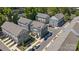 An aerial view of the townhome community featuring modern architecture and well-maintained landscaping at 5005 Sovereignty Ct, Charlotte, NC 28205