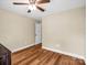 Bedroom with wood floor and ceiling fan at 575 Hill Rd, Lincolnton, NC 28092
