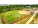 View of baseball field including grass infield, pitcher's mound, and outfield at 609 Kahana River Rd, Fort Mill, SC 29715