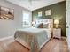 Calm bedroom featuring a large window, and a green accent wall at Tbd Boomer Ct # 9, Statesville, NC 28677