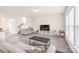 Open living room featuring plush carpeting, large windows, and seamless flow to the rest of the home at 1043 Kalli Dr, Matthews, NC 28104