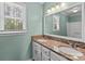 Charming bathroom featuring a double sink vanity with granite countertops and ample natural light at 1228 Swift Rd, Oakboro, NC 28129