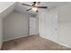 Bedroom with ceiling fan, carpet, and neutral walls at 1228 Swift Rd, Oakboro, NC 28129