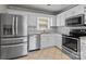 Well-lit kitchen features stainless steel appliances and white cabinetry at 1228 Swift Rd, Oakboro, NC 28129