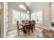 Bright dining room with large windows, hardwood floors, and modern chandelier at 125 Swayne Dr, Mooresville, NC 28117