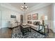 Stylish living room featuring a decorative rug, accent furniture, and ample lighting at 125 Swayne Dr, Mooresville, NC 28117