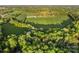Aerial view of the property showing the landscape, buildings, and surrounding wooded area at 15670 Bethel Avenue Ext, Midland, NC 28107