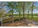 Relaxing wooden deck with railing overlooking serene views of the backyard and surrounding greenery at 15670 Bethel Avenue Ext, Midland, NC 28107