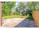 Large backyard with a concrete patio, shed, and lush greenery at 2221 Commonwealth Ave, Charlotte, NC 28205