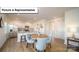 Open concept kitchen with stainless steel appliances, white cabinets, and hardwood floors at 3023 Sassafras Trl, Gastonia, NC 28056