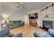 Open concept living room with fireplace, hardwood floors, and natural light at 3040 Sunshower Hts, York, SC 29745