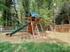Backyard play set with slide, ladders, climbing rope, and swings for outdoor fun at 3324 Champaign St, Charlotte, NC 28210