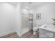 Clean bathroom design with a walk-in shower, tile floors, and modern vanity at 58 Ridgeport Rd, Clover, SC 29710