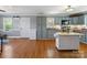 Open kitchen with wooden island, custom cabinets, and stainless steel appliances at 7617 Pleasant Hill Church Rd, Marshville, NC 28103