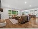 Open living room showcasing hardwood floors, ample natural light, and a comfortable seating arrangement at 811 Penny Royal Ave, Fort Mill, SC 29715