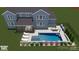 An amazing backyard with a custom pool, lounge chairs, and outdoor dining; perfect for entertaining and relaxation at 811 Penny Royal Ave, Fort Mill, SC 29715