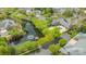 Aerial shot of community pond, pool, and clubhouse amidst lush greenery and residential buildings at 11346 Olde Turnbury Ct, Charlotte, NC 28277