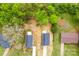 High-angle aerial shot of the houses, revealing their roof details and proximity to foliage at 2043 Greenoak Dr, Shelby, NC 28152